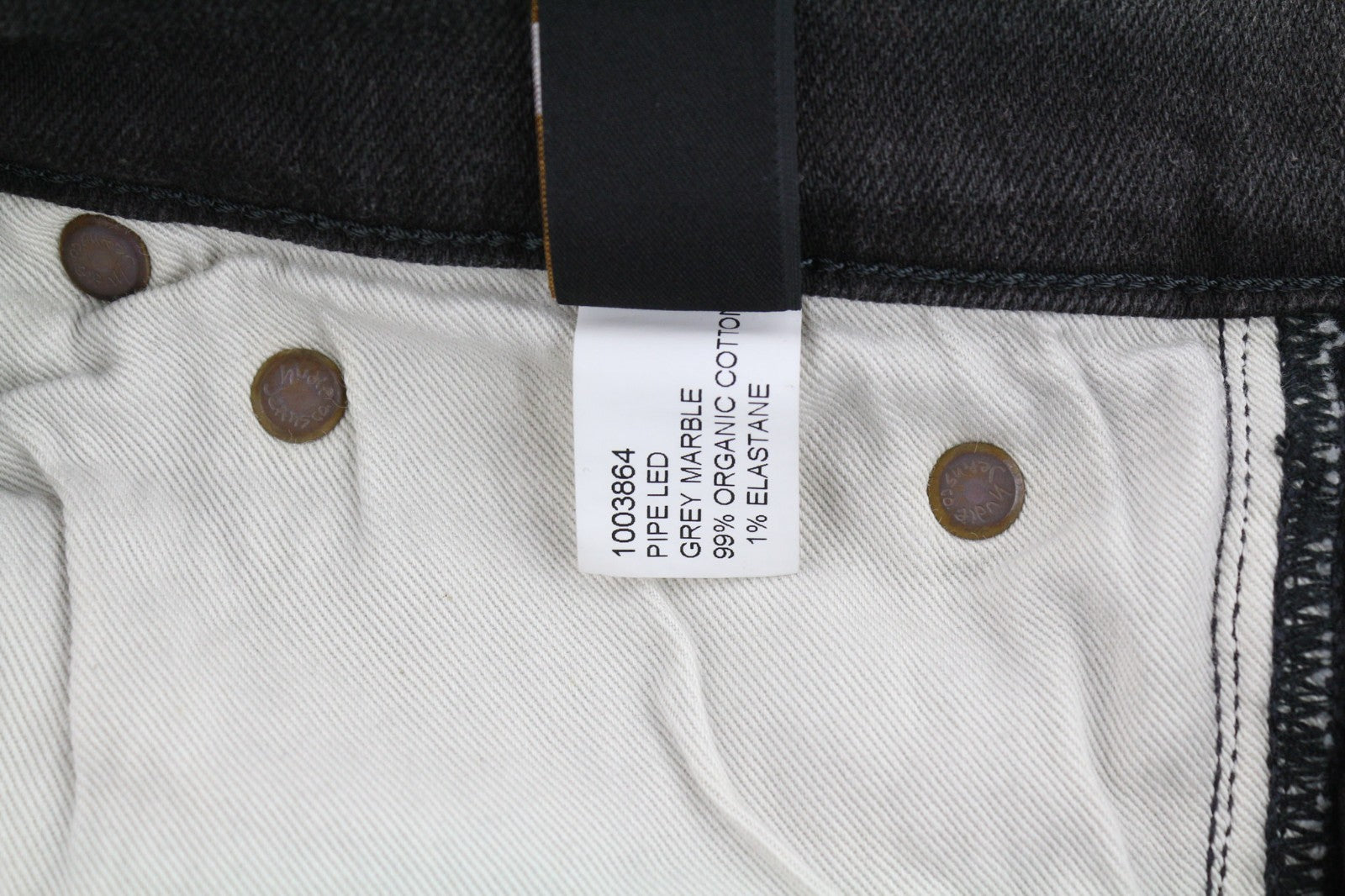 NUDIE JEANS Pipe Led Men's Jeans W28/L32 Grey Marble Organic Skinny Washed Zip