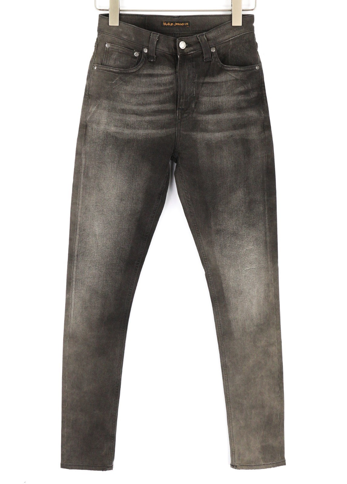 NUDIE JEANS Pipe Led Men's Jeans W28/L32 Grey Marble Organic Skinny Washed Zip