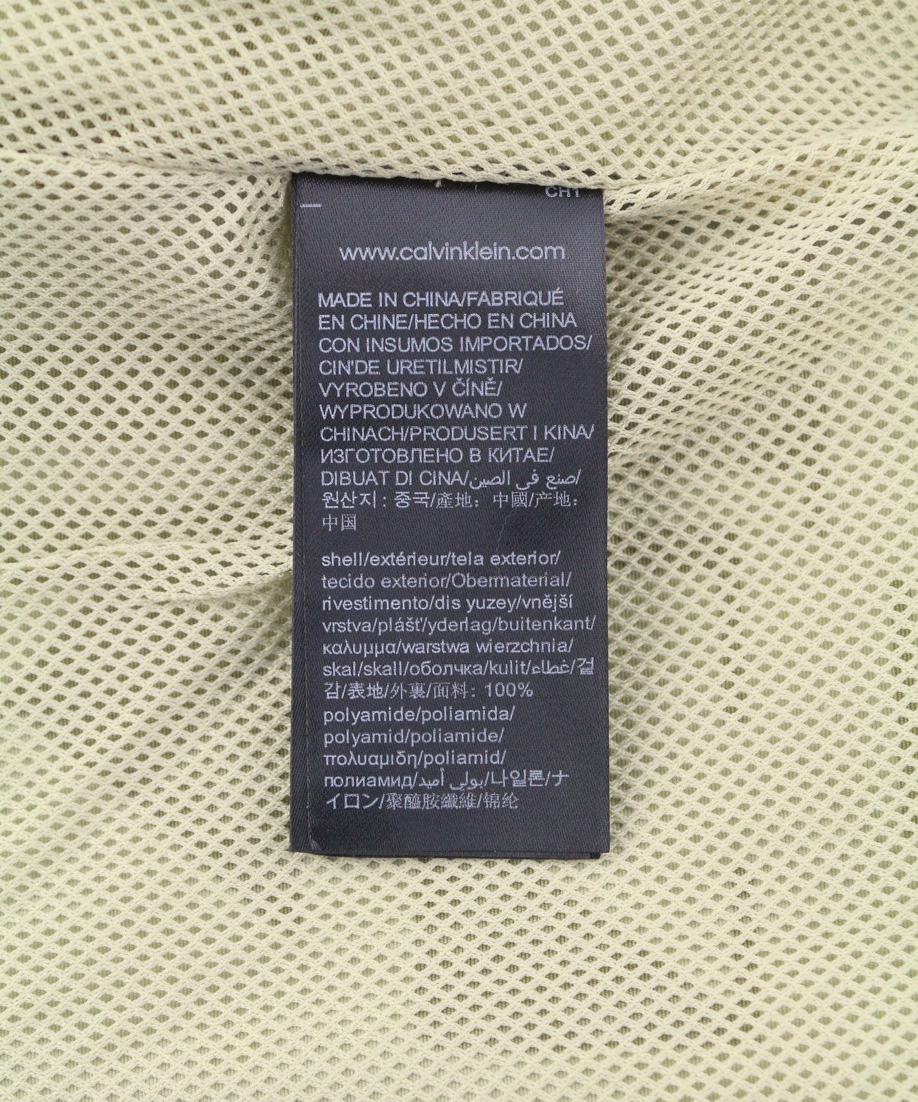 CALVIN KLEIN Mix Media Popover Men Jacket M Green Half Zip Neck Logo Anorak