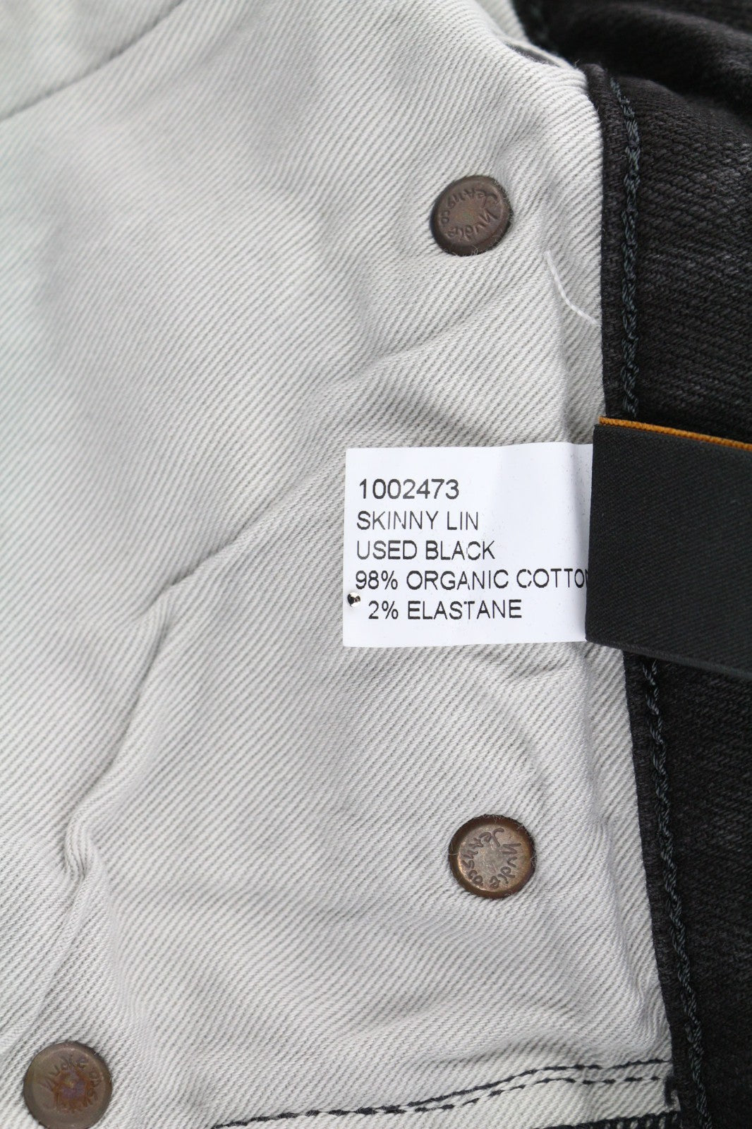 NUDIE JEANS Skinny Lin Men's Jeans W30/L32 Used Black Organic Ripped Washed Zip