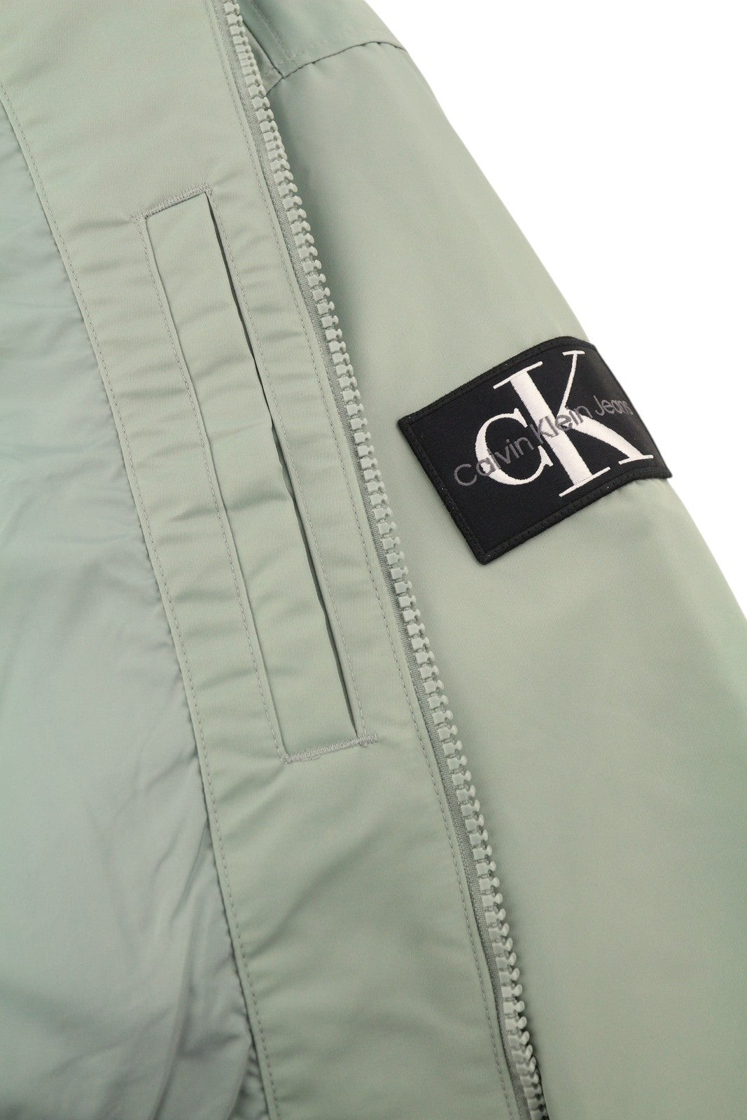 CALVIN KLEIN Men Jacket M Slate Grey Insulated Full Zip Logo Bomber RRP129