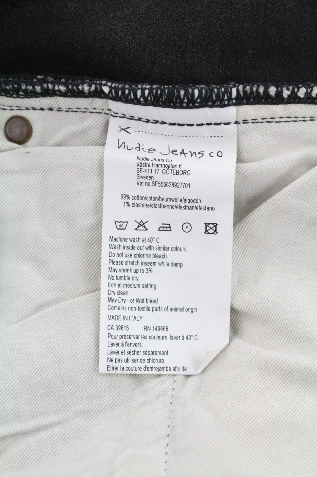 NUDIE JEANS Pipe Led Men's Jeans W28/L32 Grey Marble Organic Skinny Washed