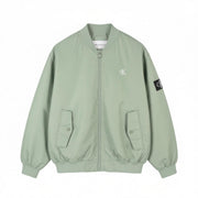 CALVIN KLEIN Men Jacket XL Slate Grey Insulated Full Zip Logo Bomber RRP129