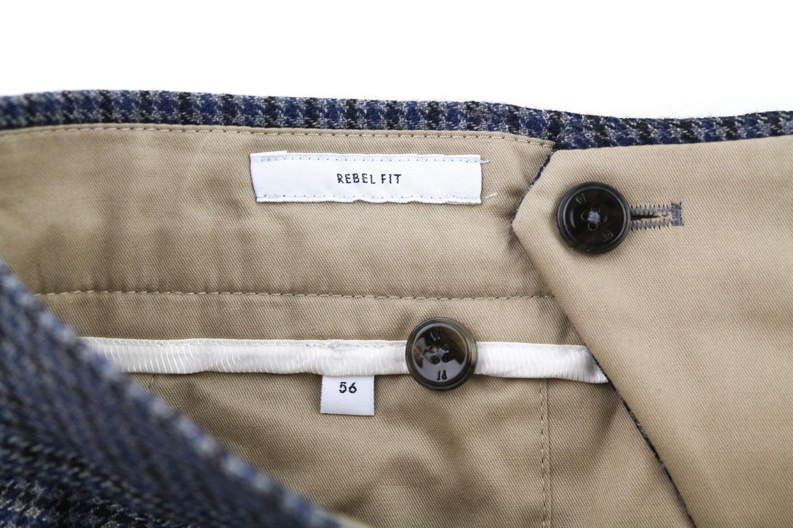 PT TORINO Men's Trousers 56 W39 Blue Grey Rebel Fit Wool Patterned Pleated