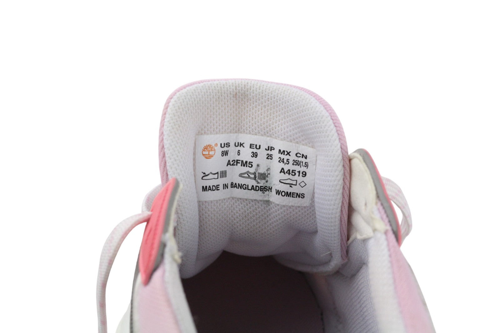 TIMBERLAND A2FM5-A4519 Women's Trainers EU38.5/39 Pink White Low-Top Textile