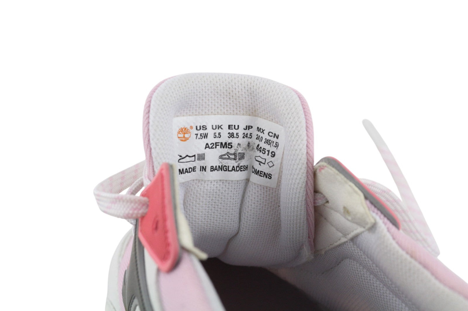 TIMBERLAND A2FM5-A4519 Women's Trainers EU38.5/39 Pink White Low-Top Textile