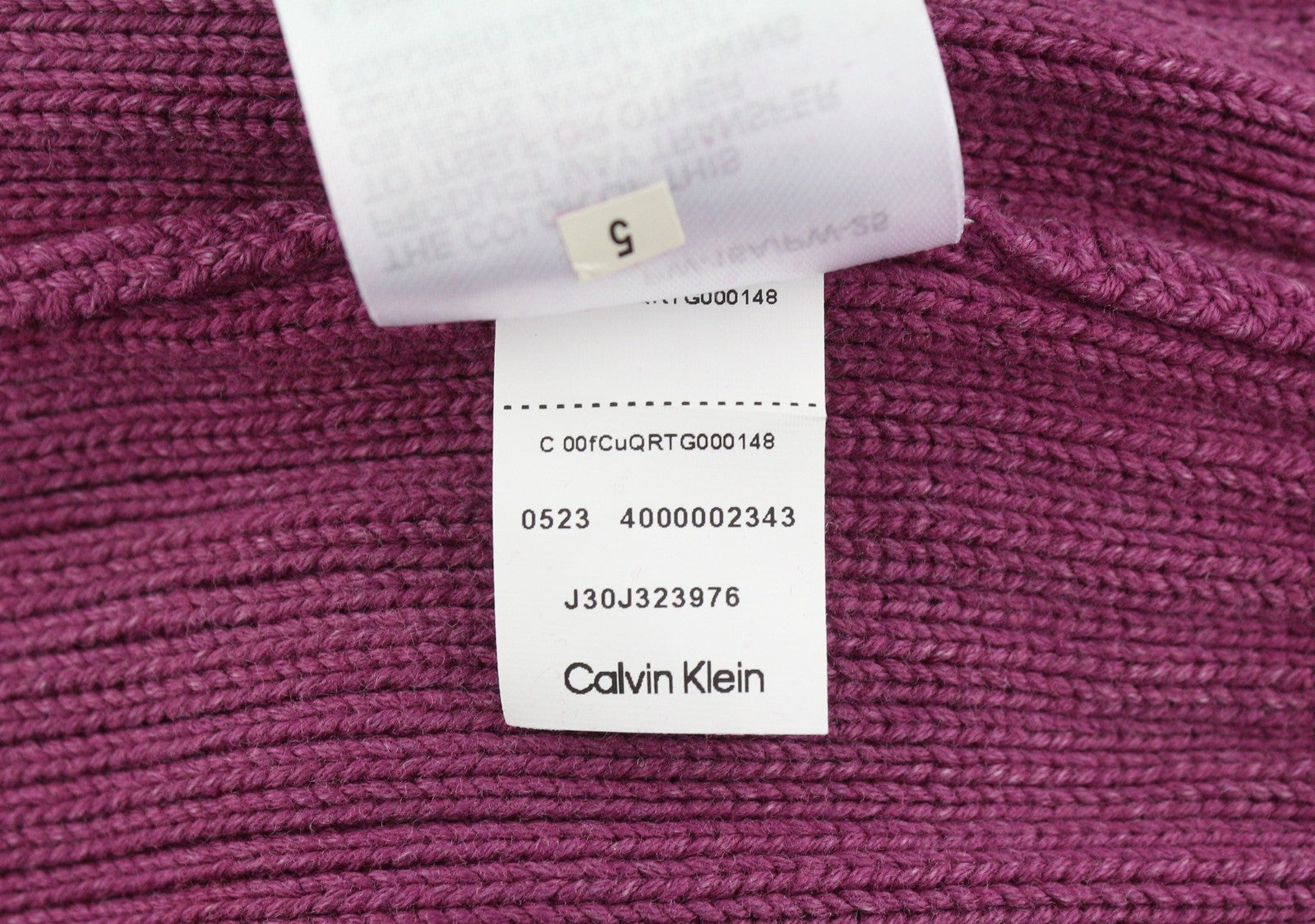 CALVIN KLEIN Men Jumper S Purple Faded Mock Neck Tight-Knit Stretch Pullover