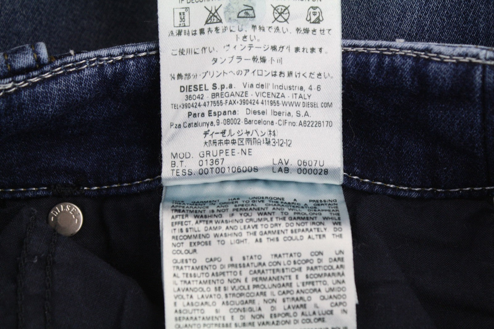 DIESEL Grupee-NE 0607U Women's Jeans W27 Jogg Sweat Super Slim Skinny RRP250