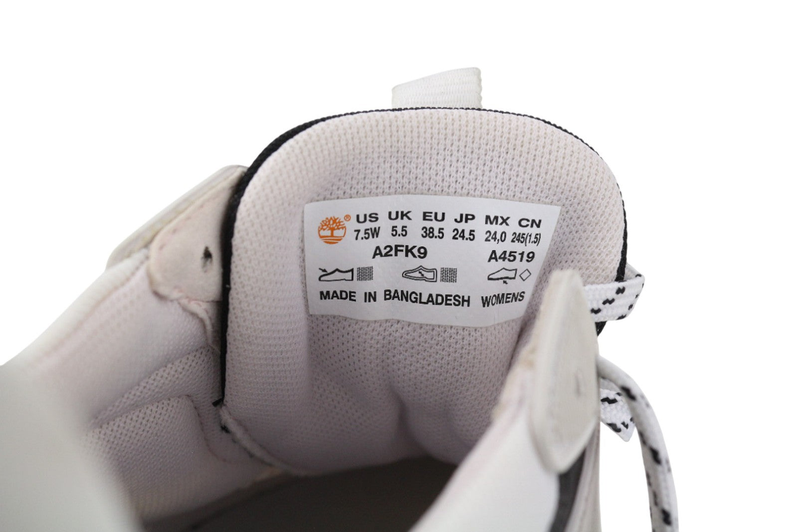 TIMBERLAND A2FK9-A4519 Women's Trainers EU38/38.5 White Black Textile Casual