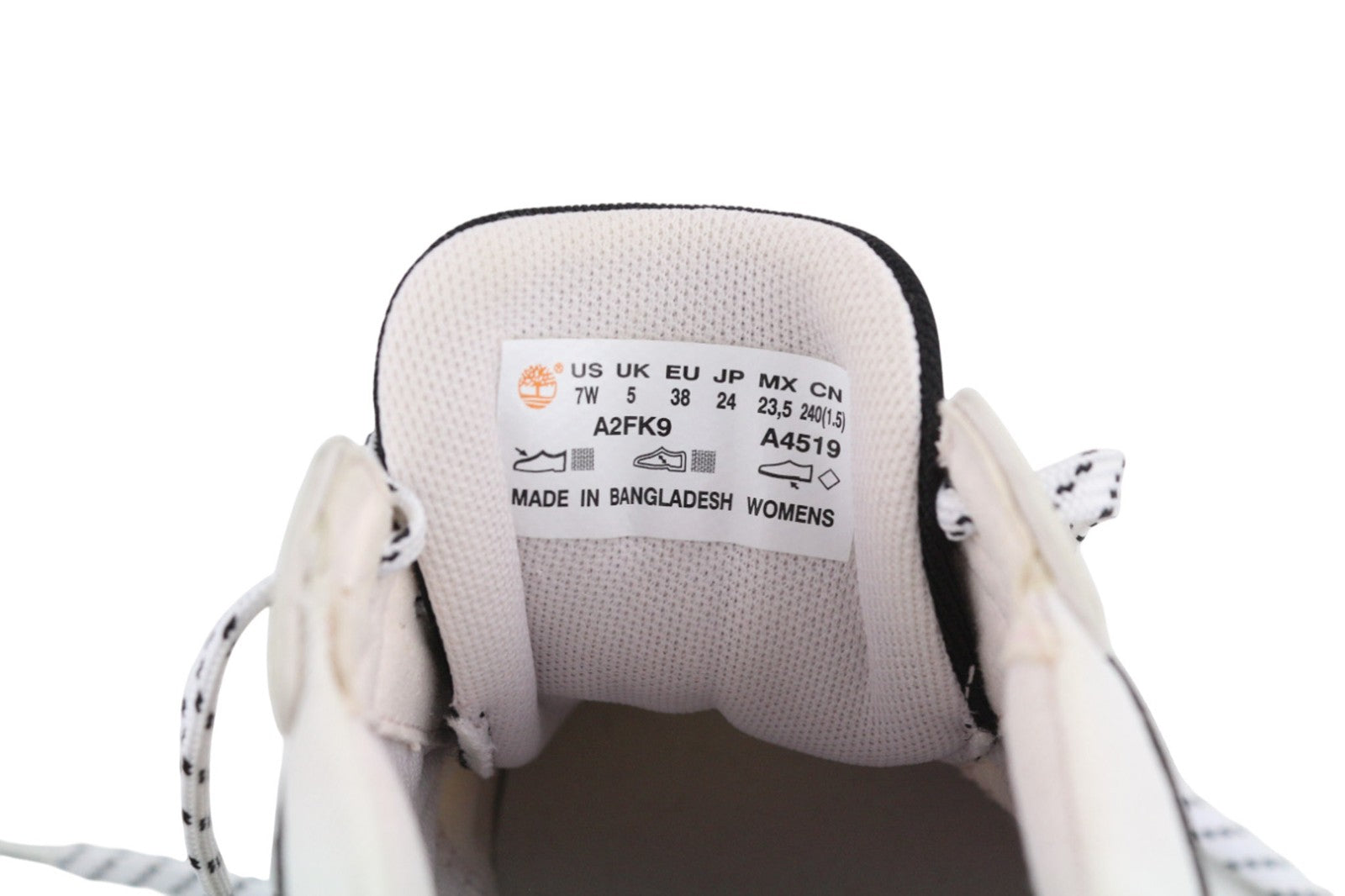 TIMBERLAND A2FK9-A4519 Women's Trainers EU38/38.5 White Black Textile Casual