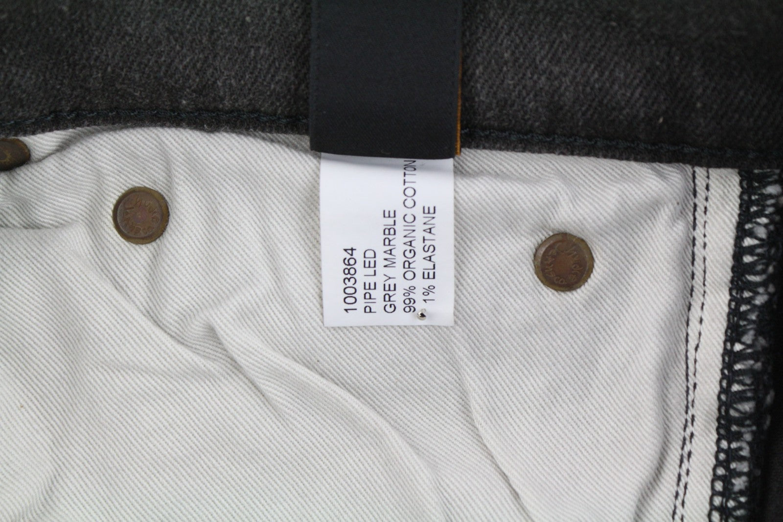 NUDIE JEANS Pipe Led Men's Jeans W29/L32 Grey Marble Organic Skinny Washed