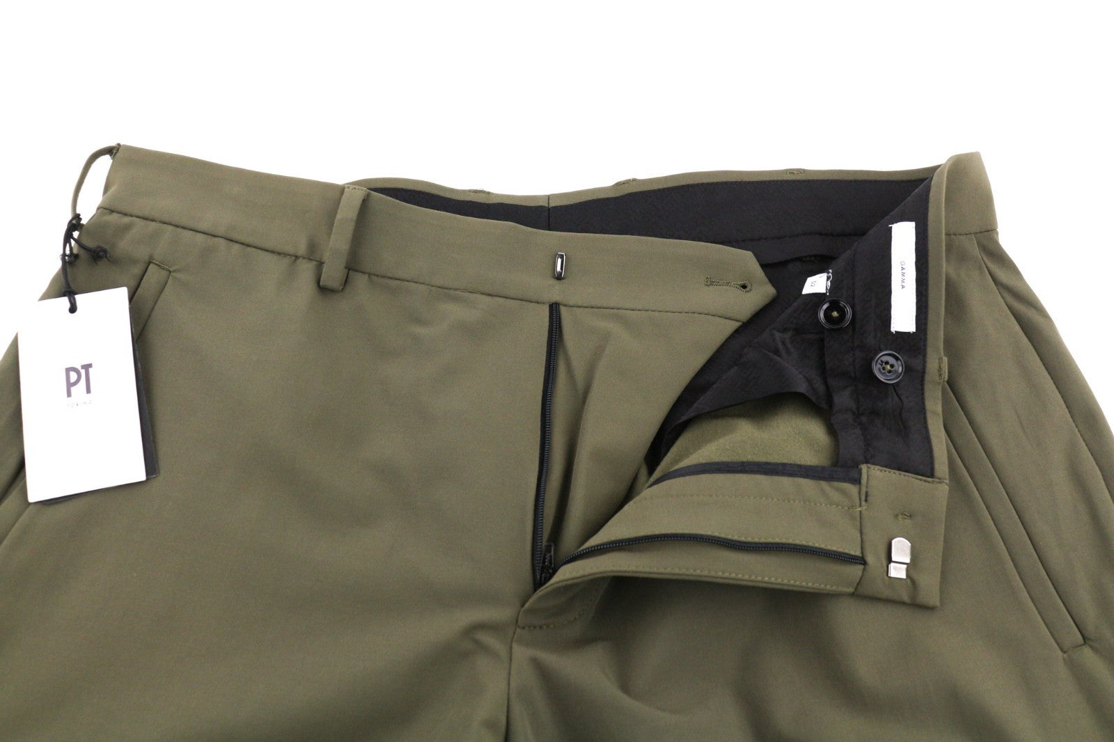 PT TORINO Gamma Men's Trousers 52 W37 Khaki Slim Cargo Stretchy Zip Pockets