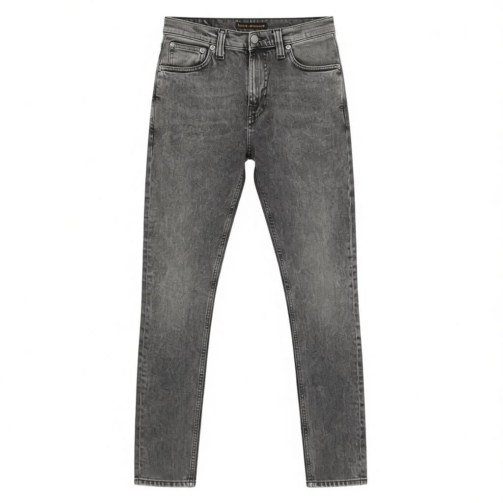 NUDIE JEANS Pile Led Men's Jeans W28/L30 Grey Marble Organic Skinny Washed Zip