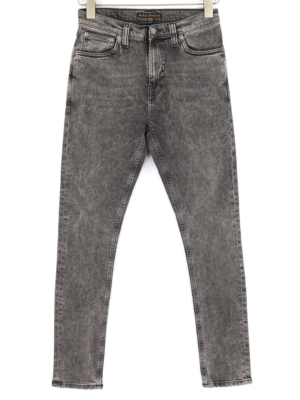 NUDIE JEANS Pile Led Men's Jeans W28/L30 Grey Marble Organic Skinny Washed Zip