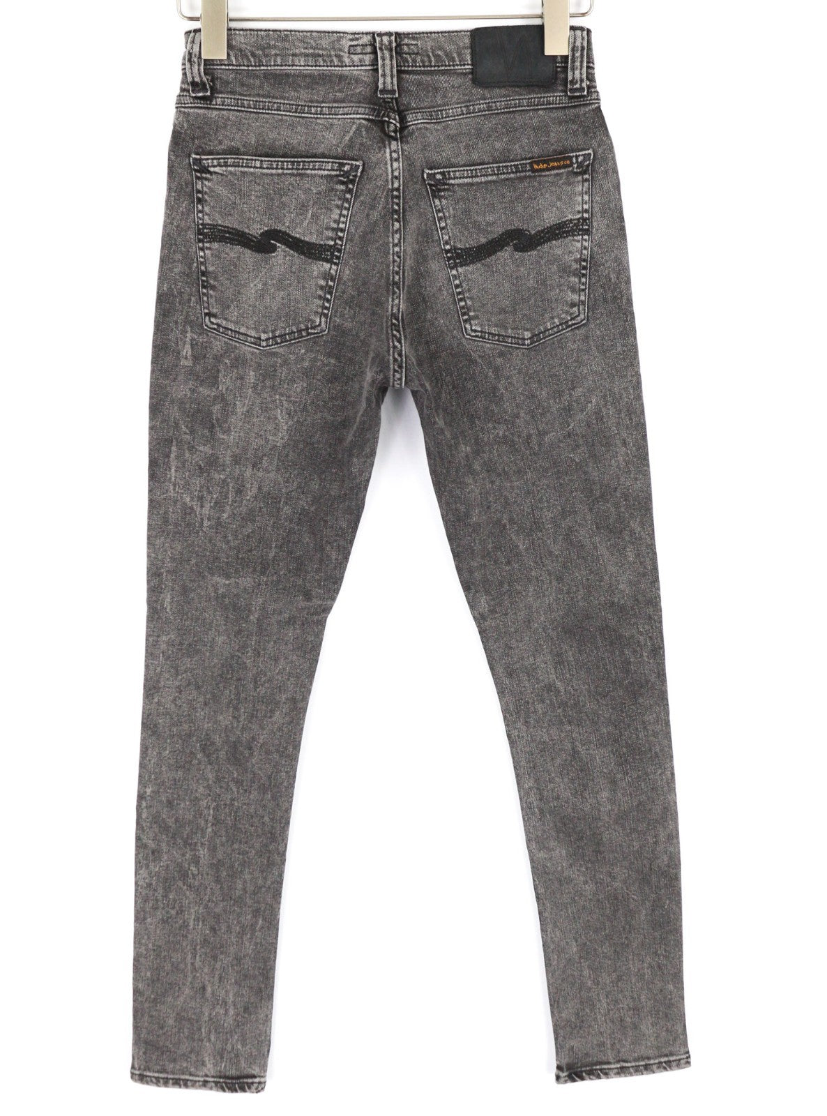 NUDIE JEANS Pile Led Men's Jeans W28/L30 Grey Marble Organic Skinny Washed Zip