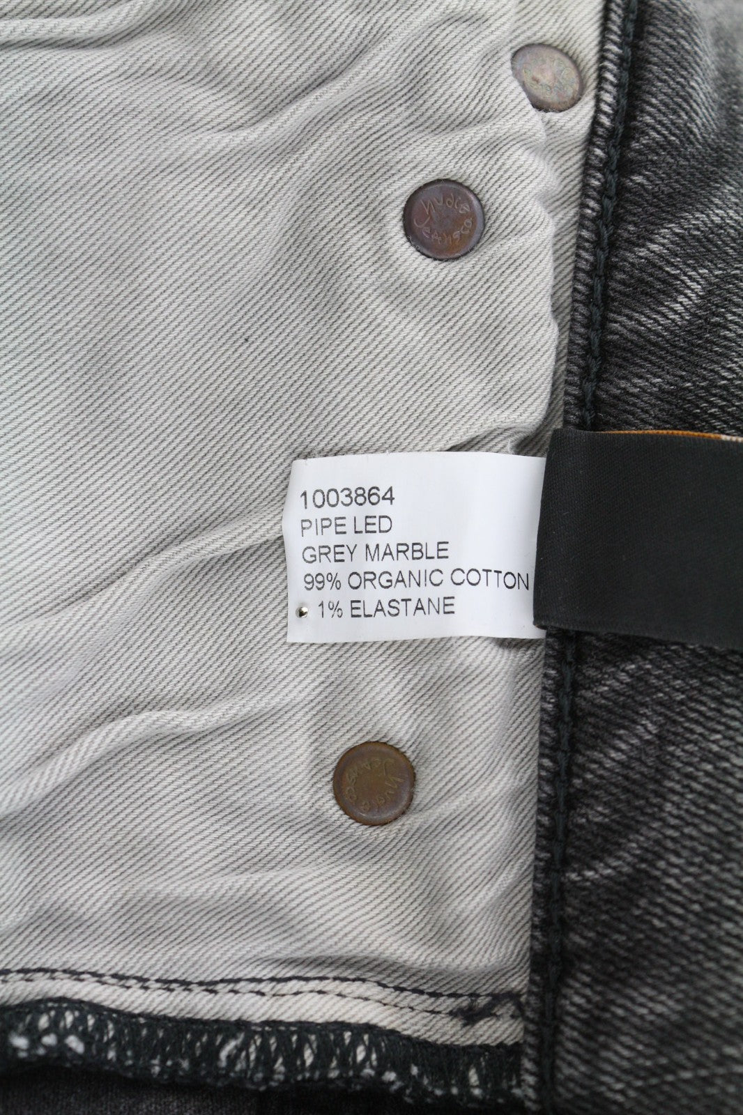 NUDIE JEANS Pile Led Men's Jeans W28/L30 Grey Marble Organic Skinny Washed Zip