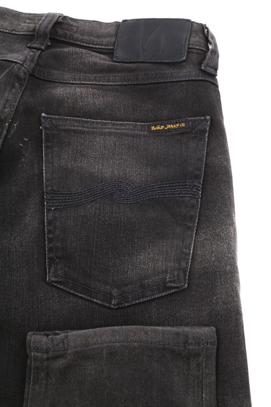 NUDIE JEANS Pipe Led Men's Jeans W30/L32 Grey Marble Organic Skinny Washed Zip