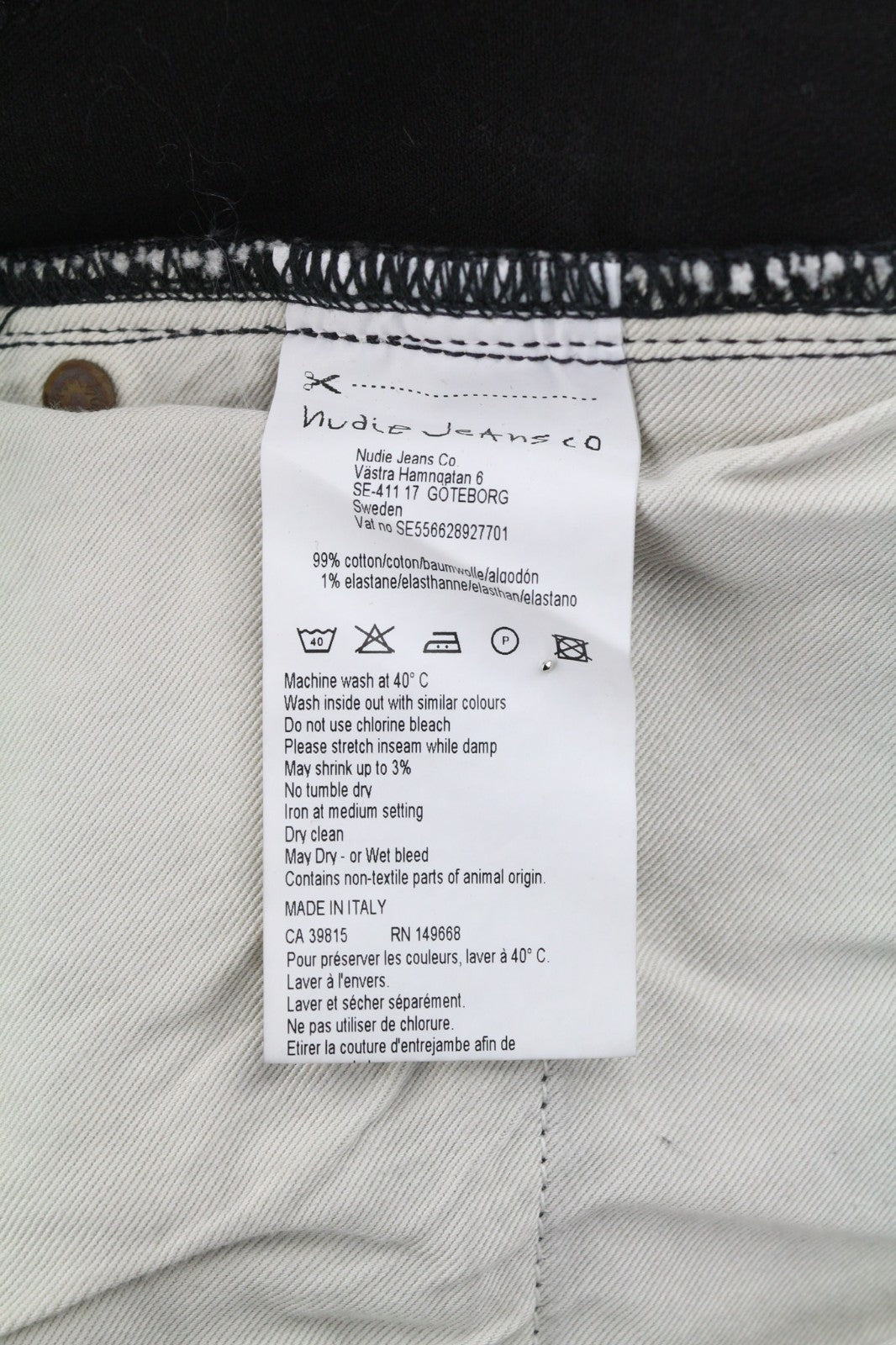 NUDIE JEANS Pipe Led Men's Jeans W30/L32 Grey Marble Organic Skinny Washed Zip