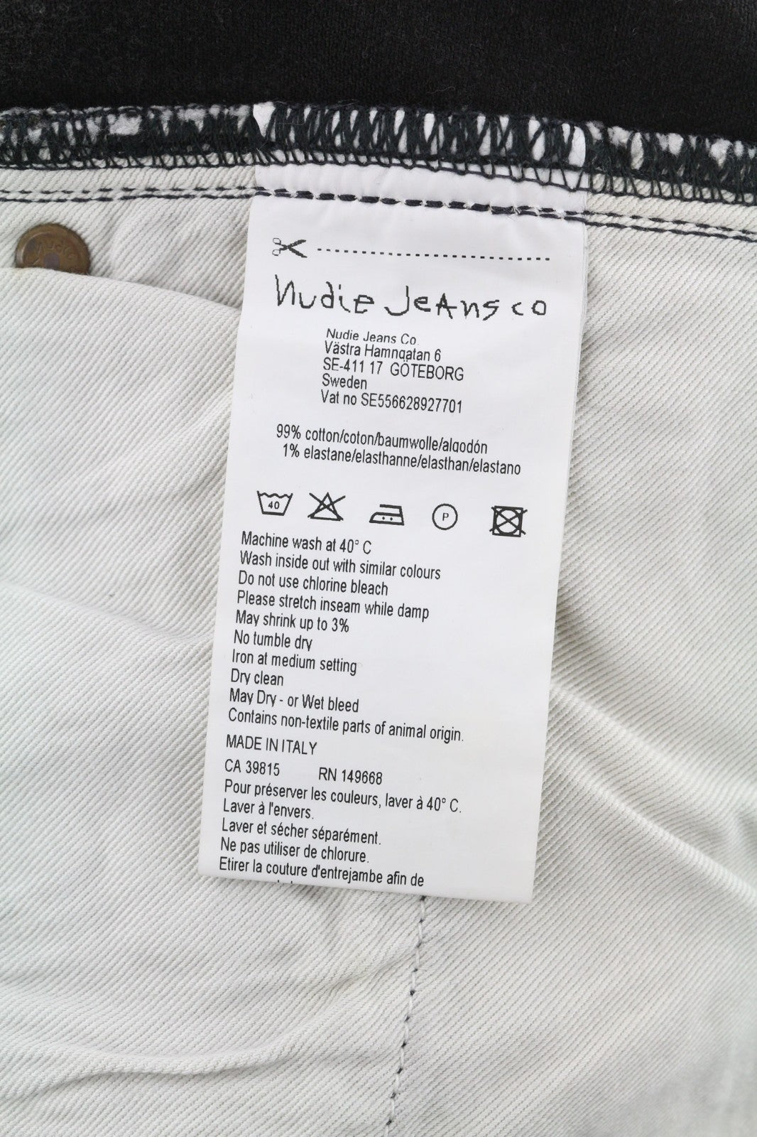 NUDIE JEANS Pipe Led Men's Jeans W29/L32 Grey Marble Organic Skinny Washed Zip