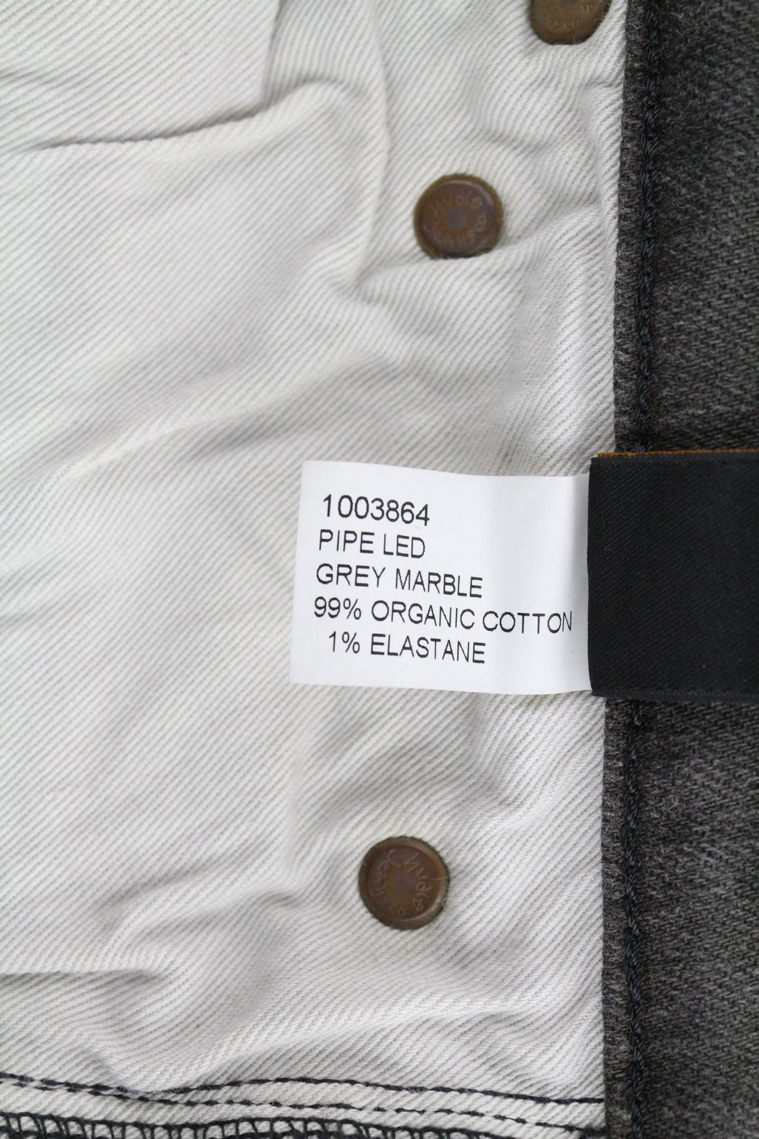 NUDIE JEANS Pipe Led Men's Jeans W29/L32 Grey Marble Organic Skinny Washed Zip