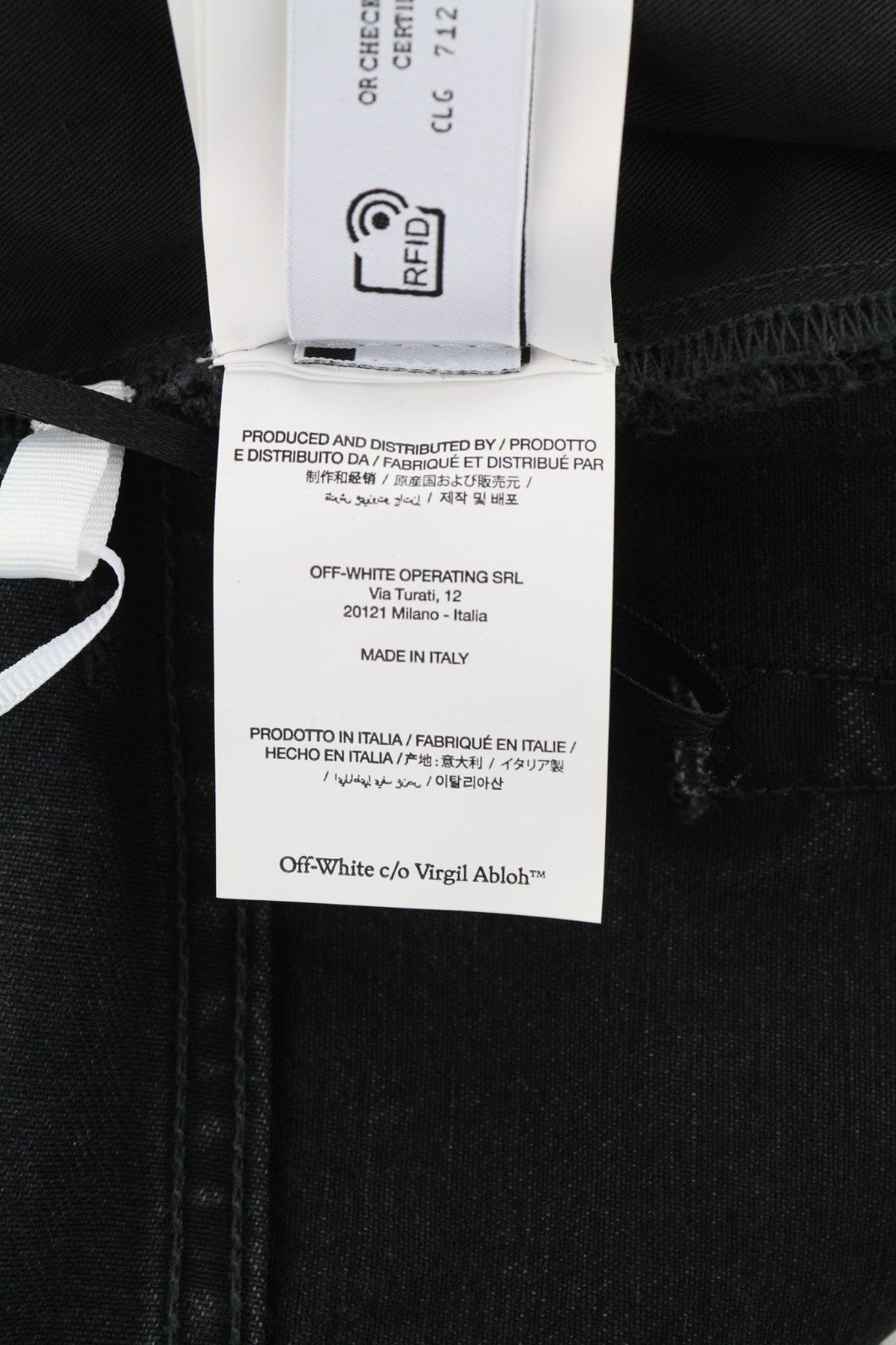 OFF-WHITE Men's Jeans W32 Vintage Black Wide Leg Pure Cotton Five-Pocket RRP650