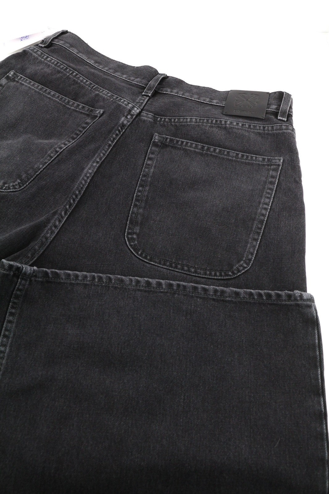 OFF-WHITE Men's Jeans W32 Vintage Black Wide Leg Pure Cotton Five-Pocket RRP650