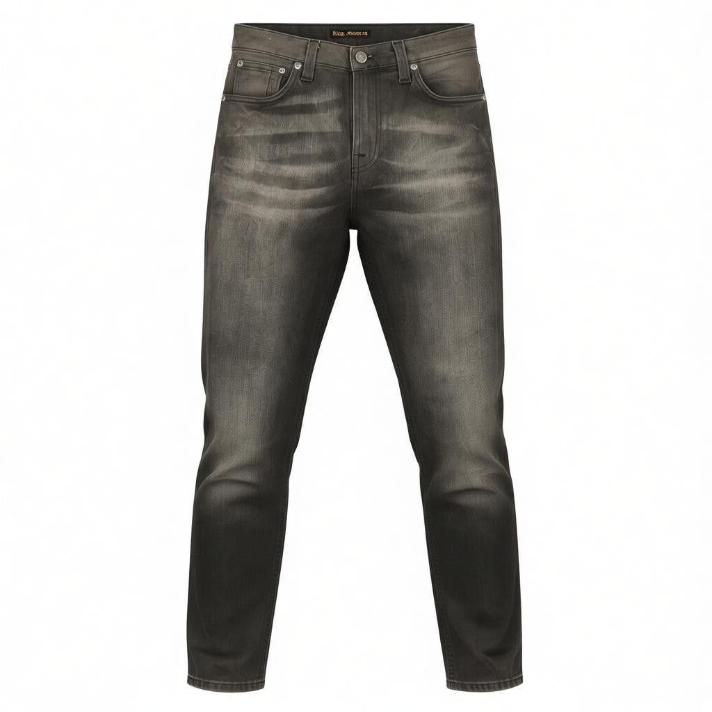 NUDIE JEANS Pipe Led Men's Jeans W28/L32 Grey Marble Organic Skinny Washed Logo