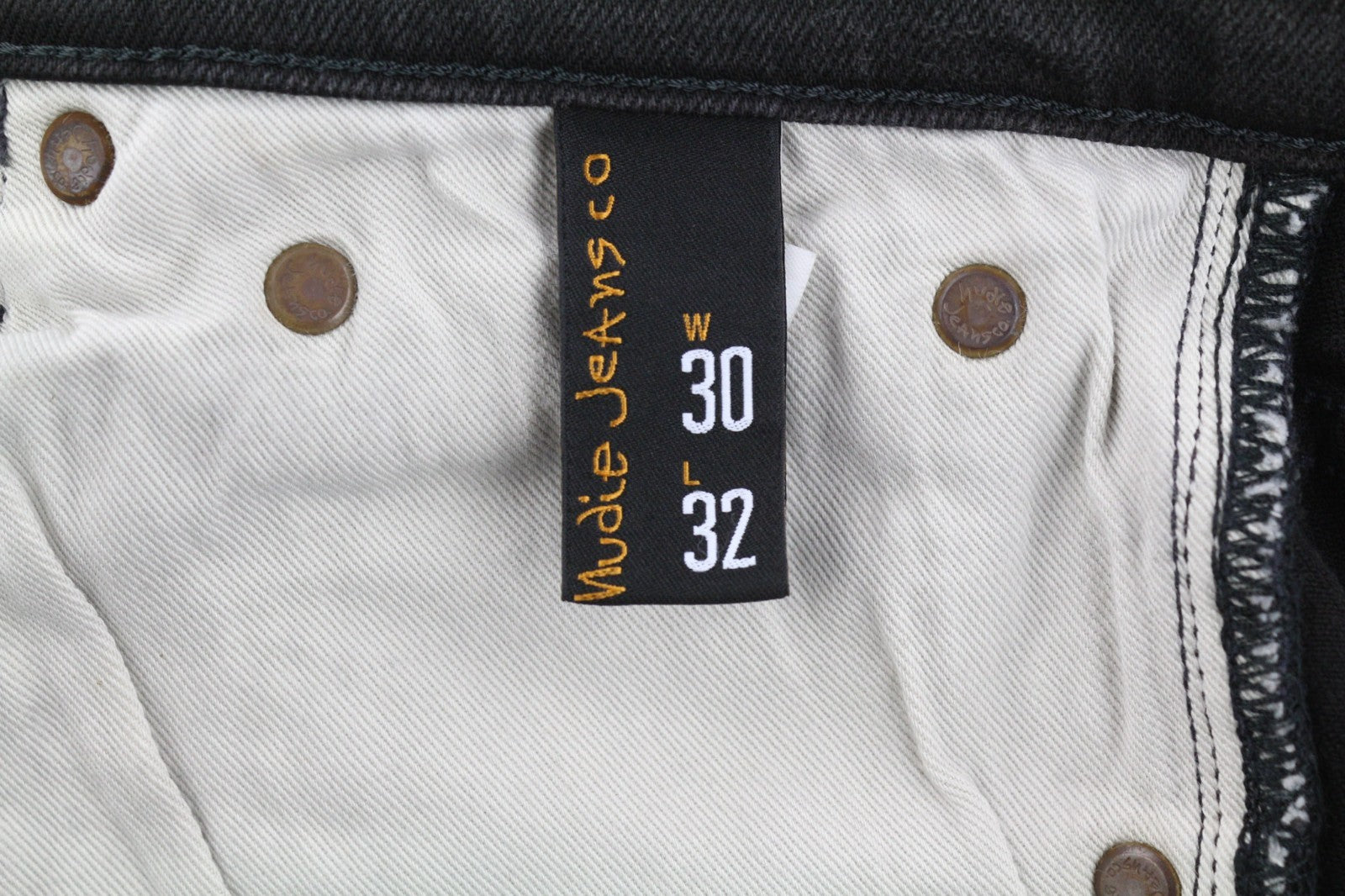 NUDIE JEANS Pipe Led Men's Jeans W30/L32 Grey Marble Organic Skinny Washed Zip