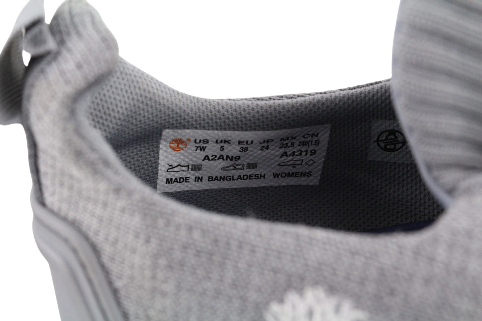 TIMBERLAND A2AN9-A4519 Women's Trainers EU37.5/38 Grey Textile Low-Top Sneakers