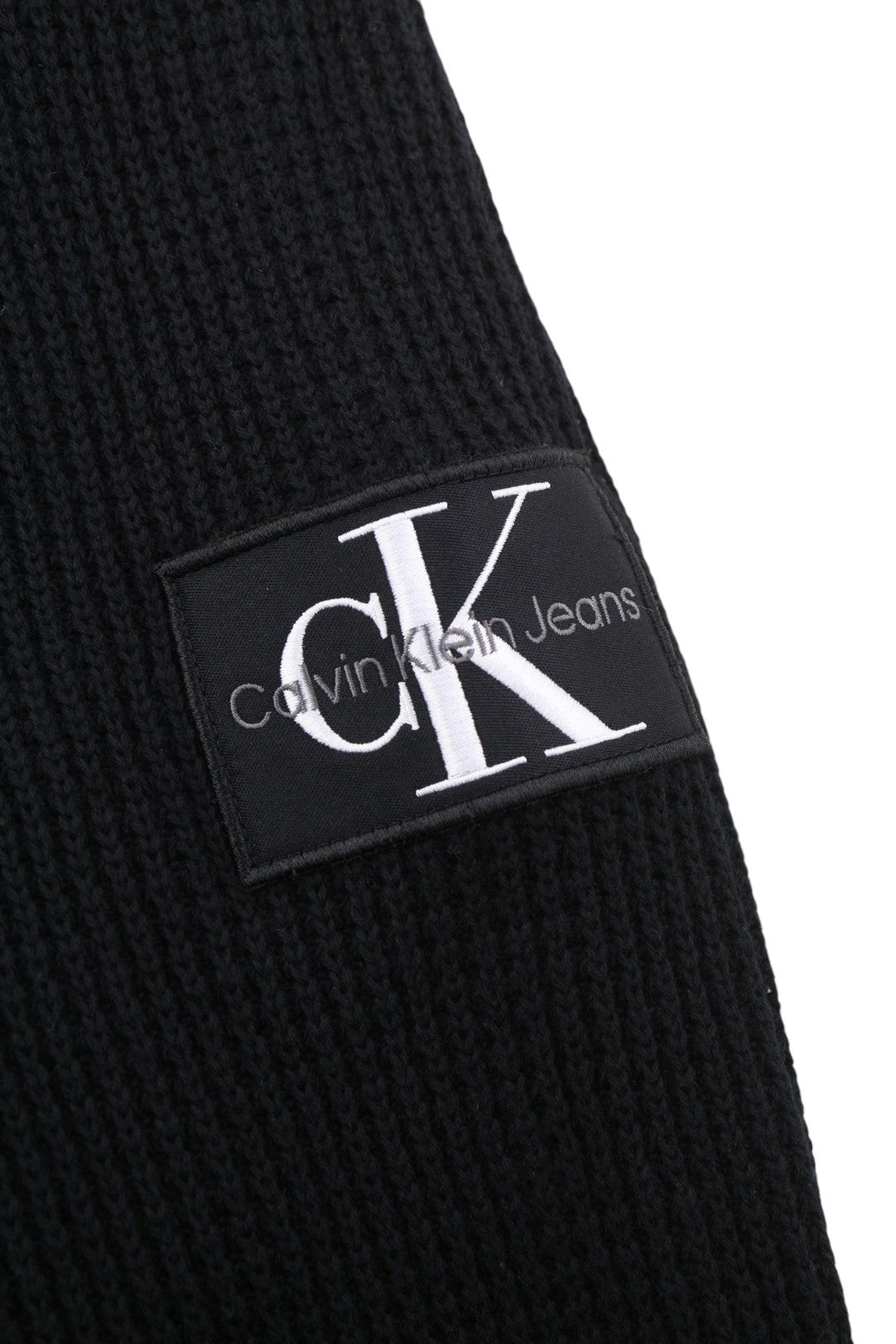 CALVIN KLEIN Men Jumper M Black Cotton Knit Hooded Stretch Logo Pullover