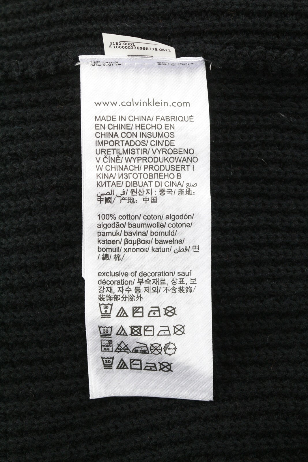 CALVIN KLEIN Men Jumper M Black Cotton Knit Hooded Stretch Logo Pullover