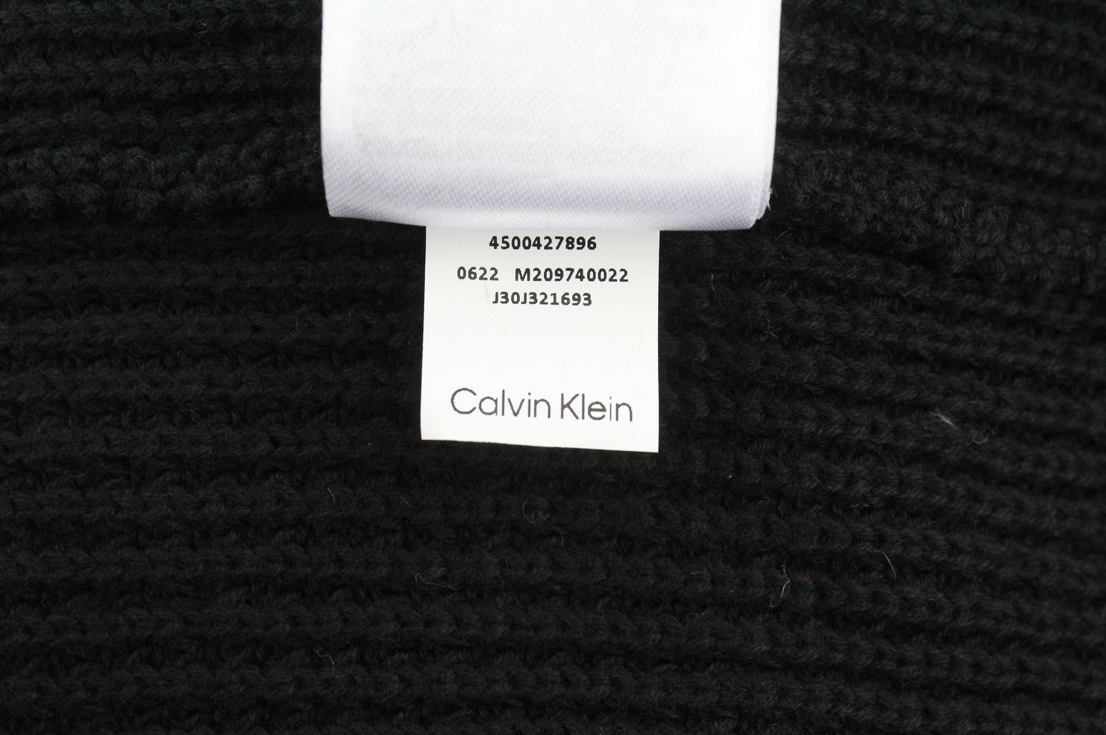 CALVIN KLEIN Men Jumper M Black Cotton Knit Hooded Stretch Logo Pullover