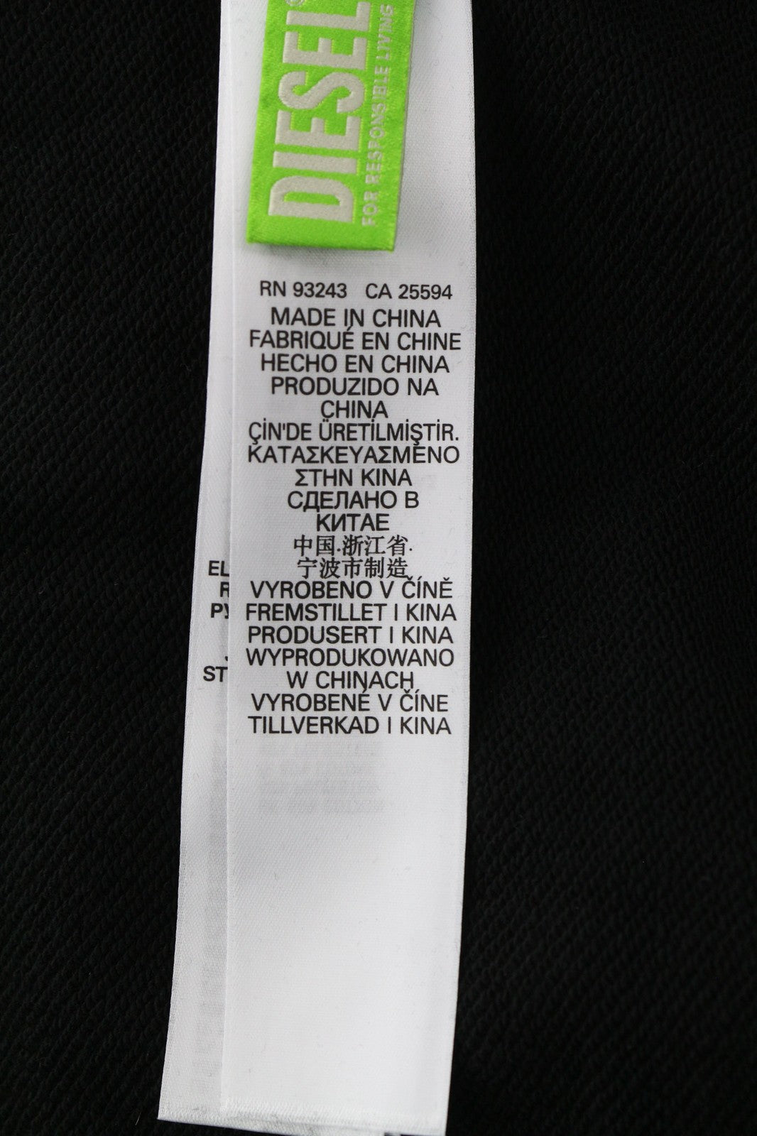 DIESEL S-Ummer-B2 Men's Hoodie XS Black Logo Pullover Kangaroo Pocket RRP150