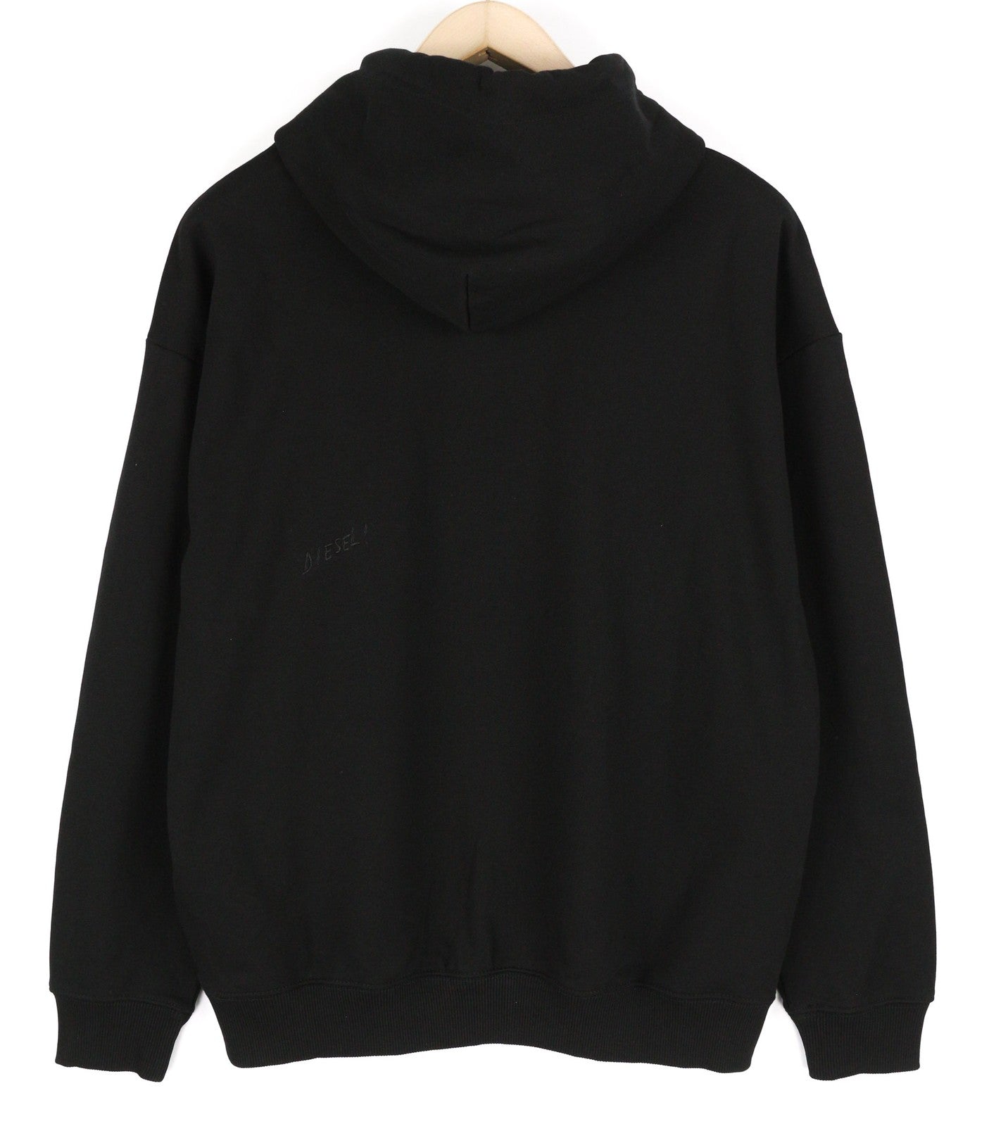 DIESEL S-Ummer-B2 Men's Hoodie XS Black Logo Pullover Kangaroo Pocket RRP150