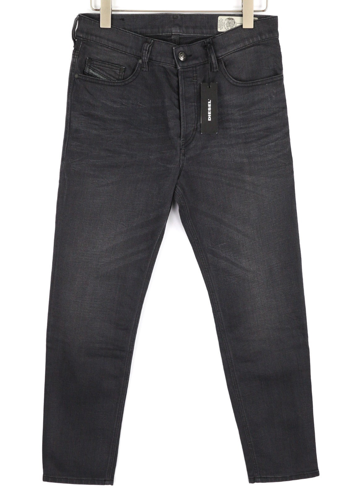 DIESEL Jifer 0859X Men's Jeans W30/L34 Black Stretch Slim Tapered Button Fly