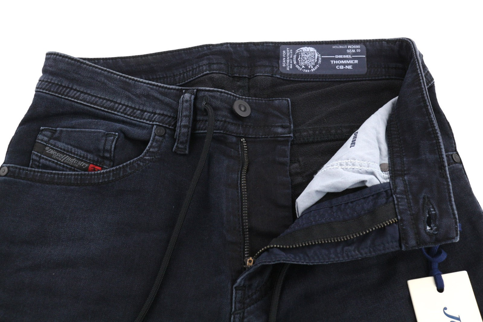 DIESEL Thommer CB-NE 069CM Men's Jeans W26 Dark Blue Jogg Sweat Slim Stretch