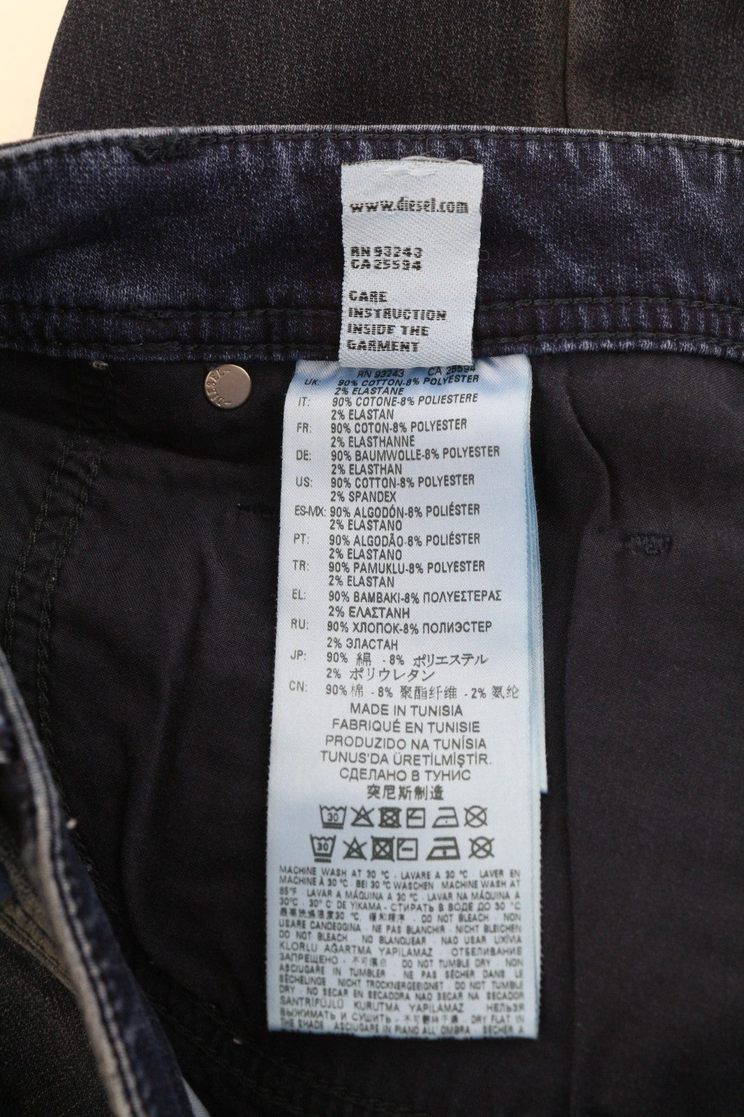 DIESEL Krooley CB-NE 069HY Men's Jeans W26 Blue Jogg Sweat Tapered Stretch