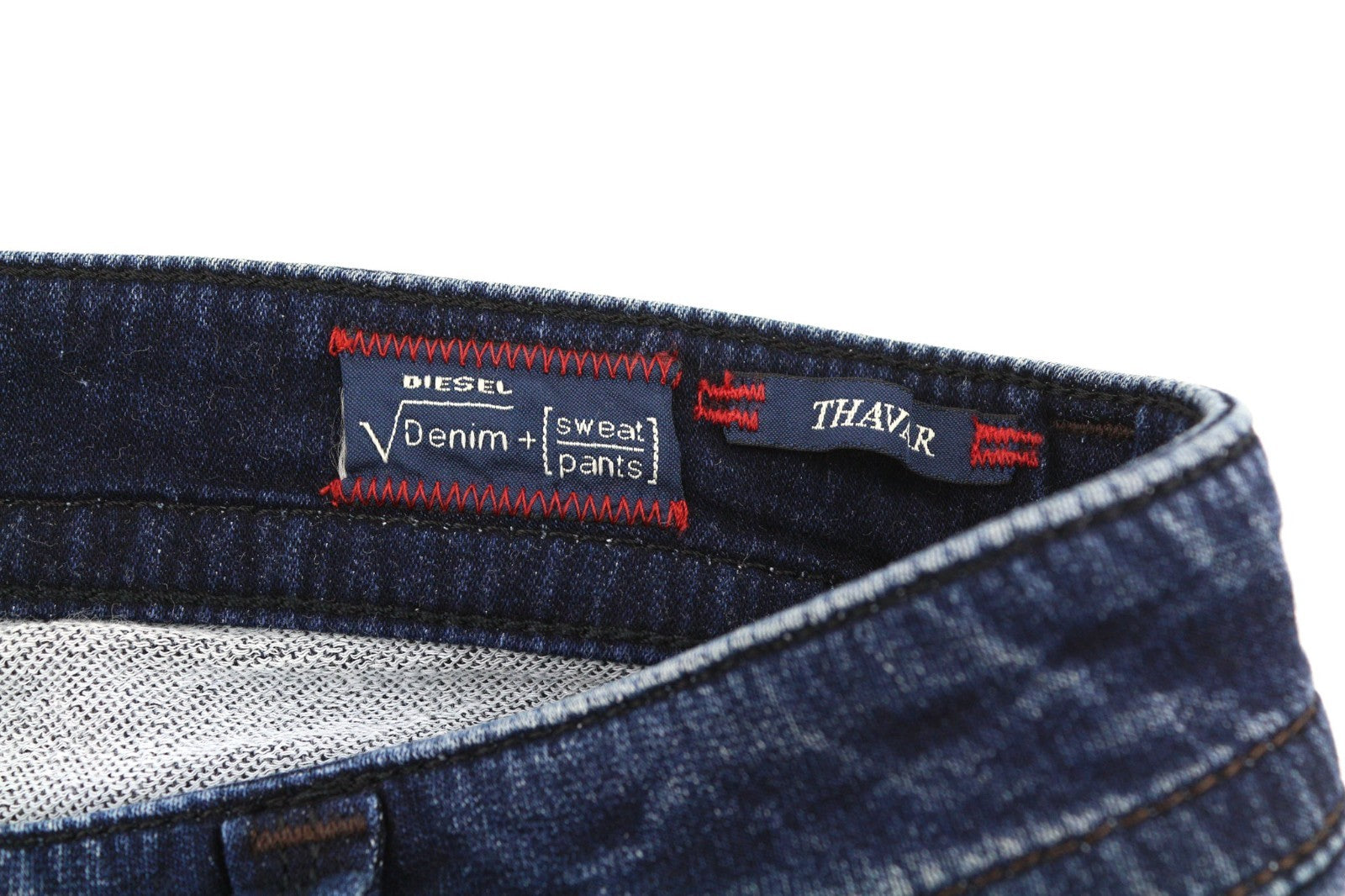 DIESEL Thavar-NE 0607U Men's Jeans W28 Dark Blue Jogg Sweat Slim Ripped Style