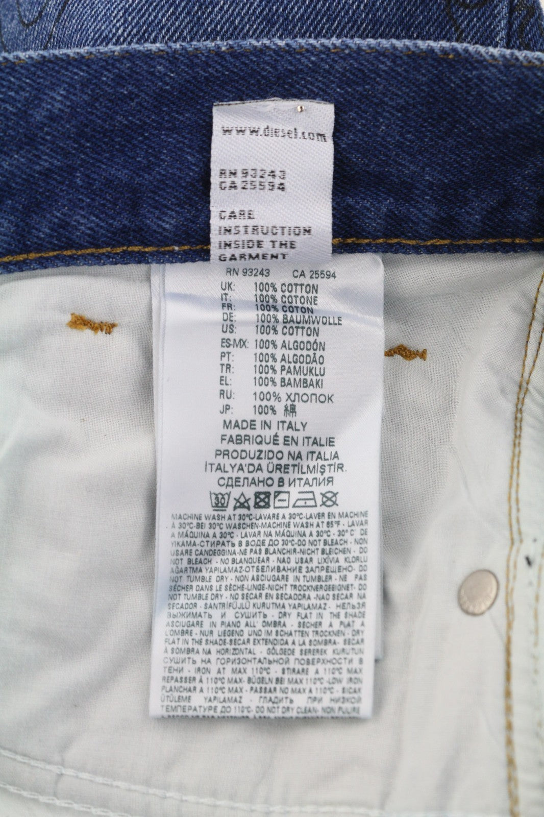 DIESEL Mharky-SP 0078S Men's Jeans W32/L32 Blue Skinny Pure Cotton Printed