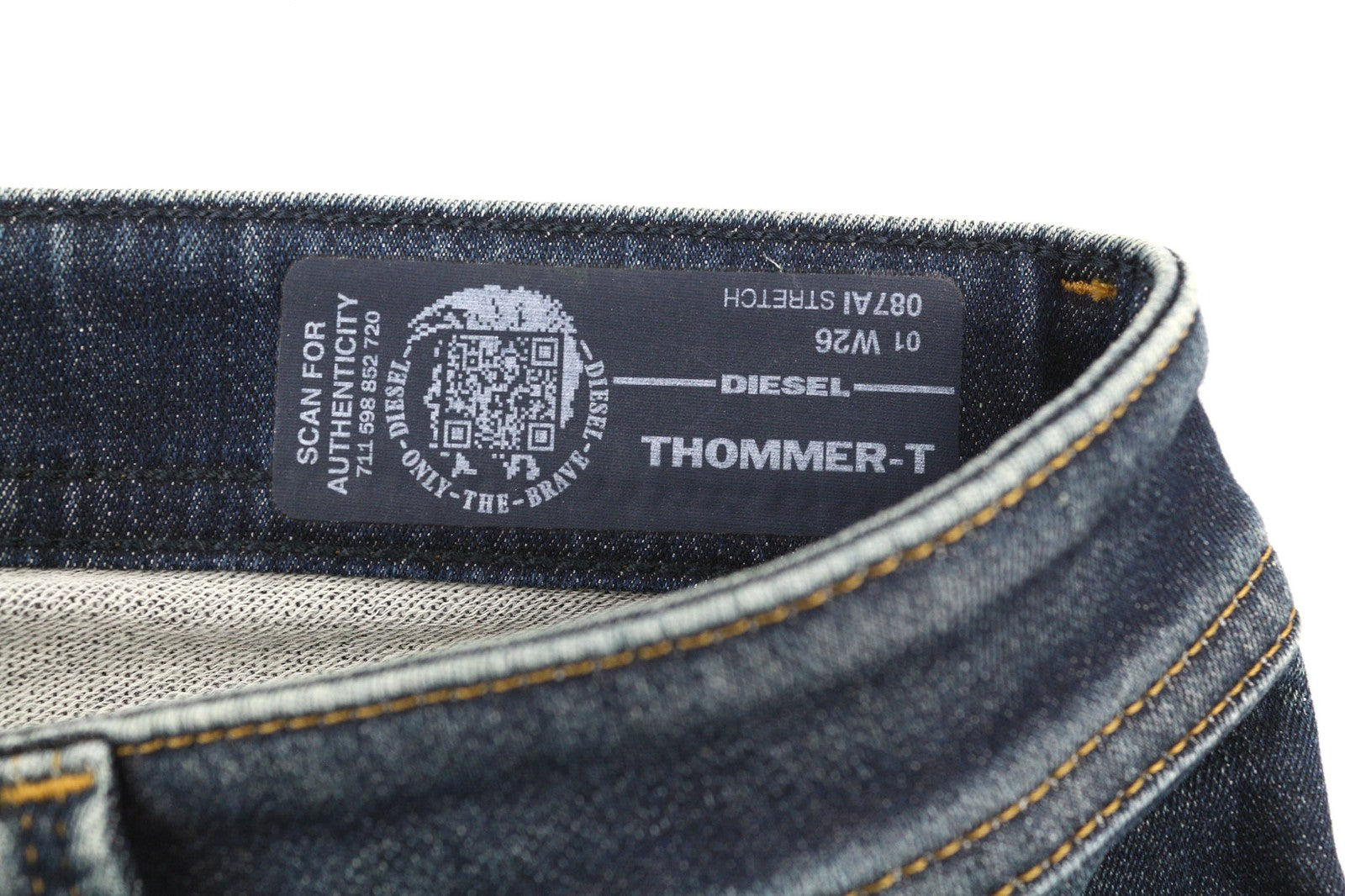 DIESEL Thommer-T 087AI Men's Jeans W26 Blue Jogg Sweat Slim Distressed Style