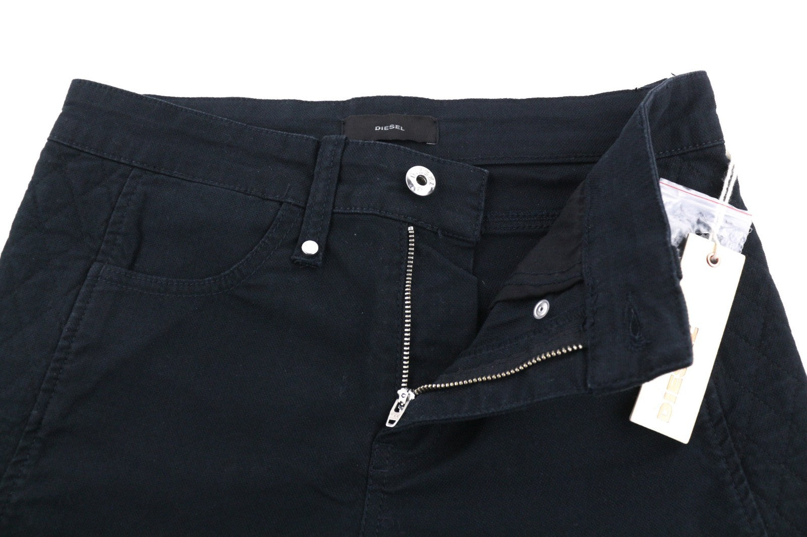 DIESEL P-Amal 00SJLC 0GAJK Women's Trousers W27 Black Skinny Stretch Zip RRP170