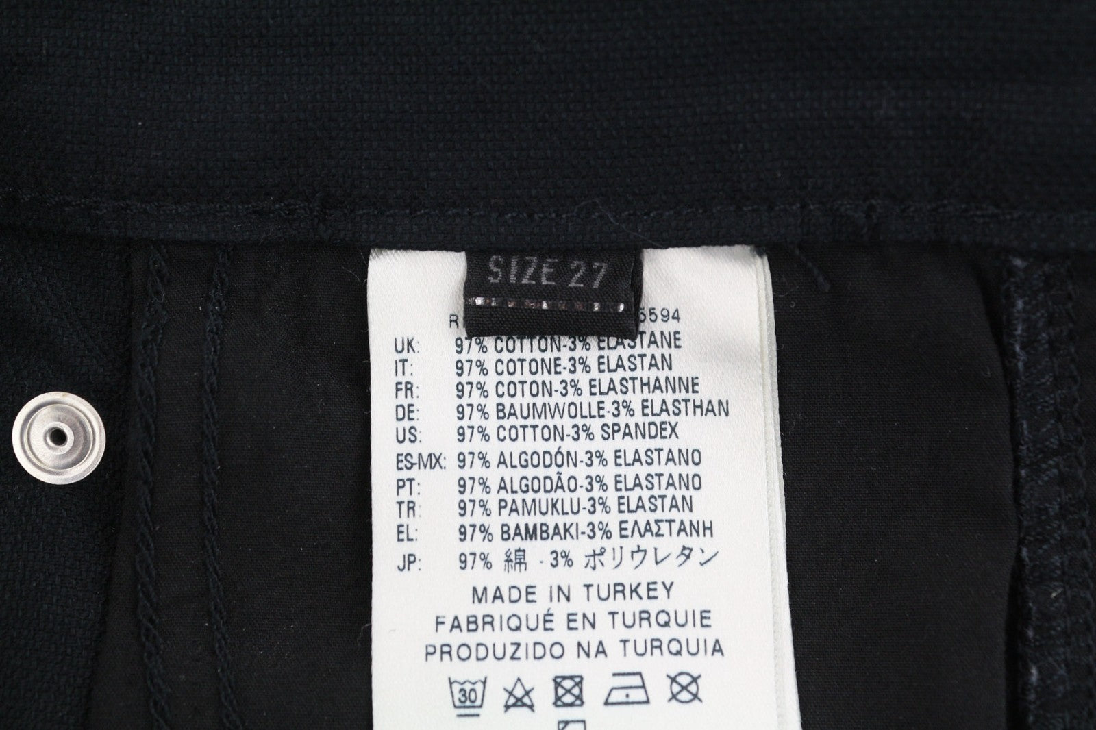 DIESEL P-Amal 00SJLC 0GAJK Women's Trousers W27 Black Skinny Stretch Zip RRP170