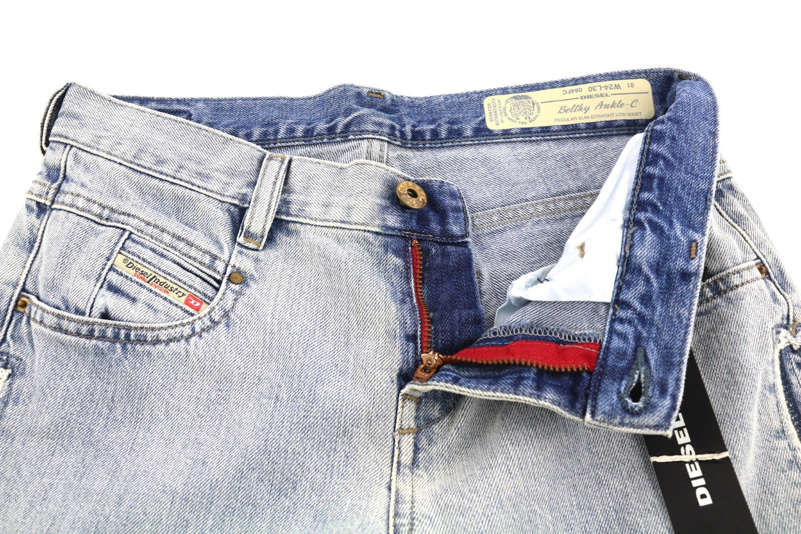 DIESEL Belthy Ankle-C 084FC Women's Jeans W24/L30 Blue Slim Straight Cotton