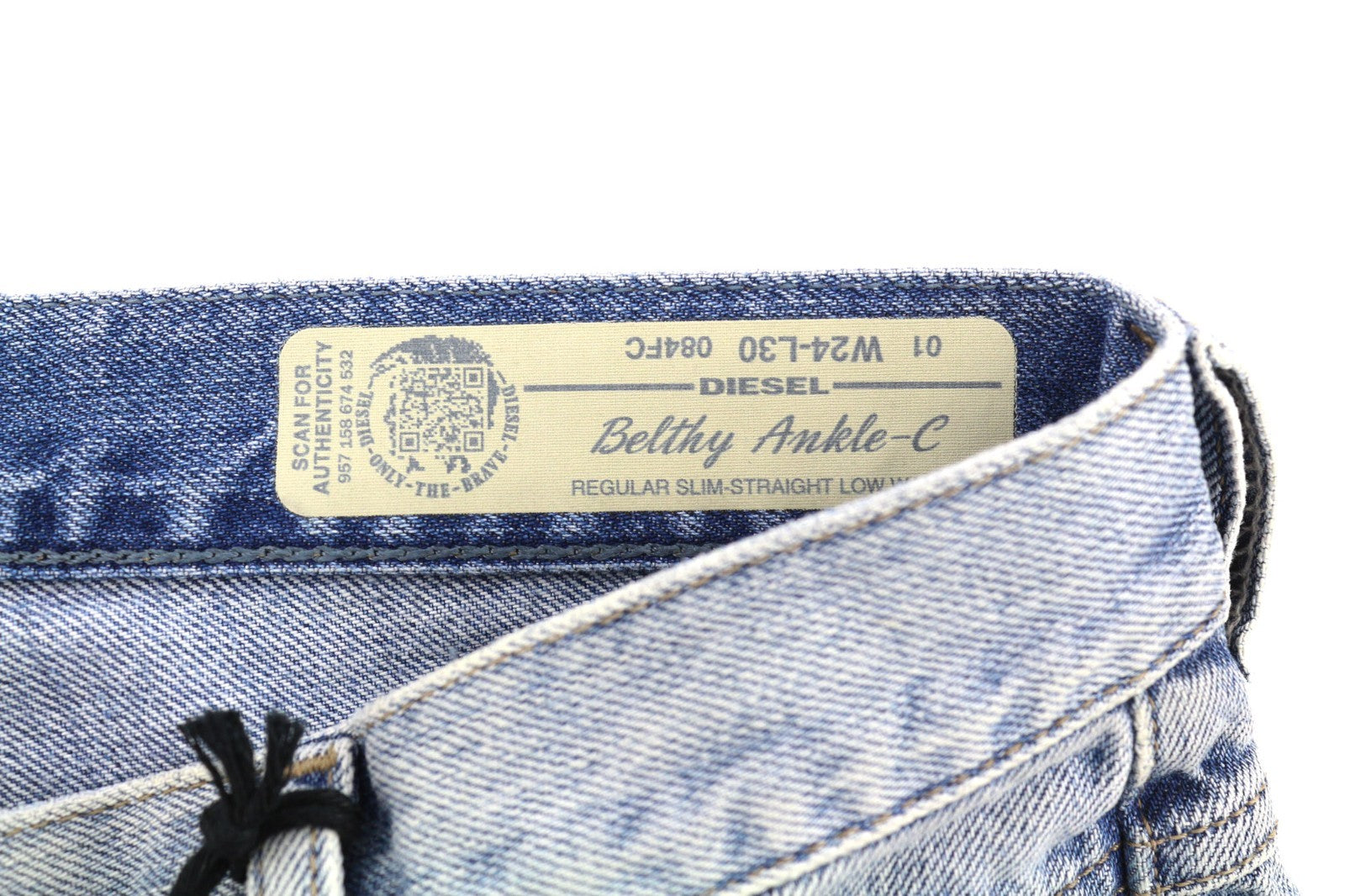 DIESEL Belthy Ankle-C 084FC Women's Jeans W24/L30 Blue Slim Straight Cotton
