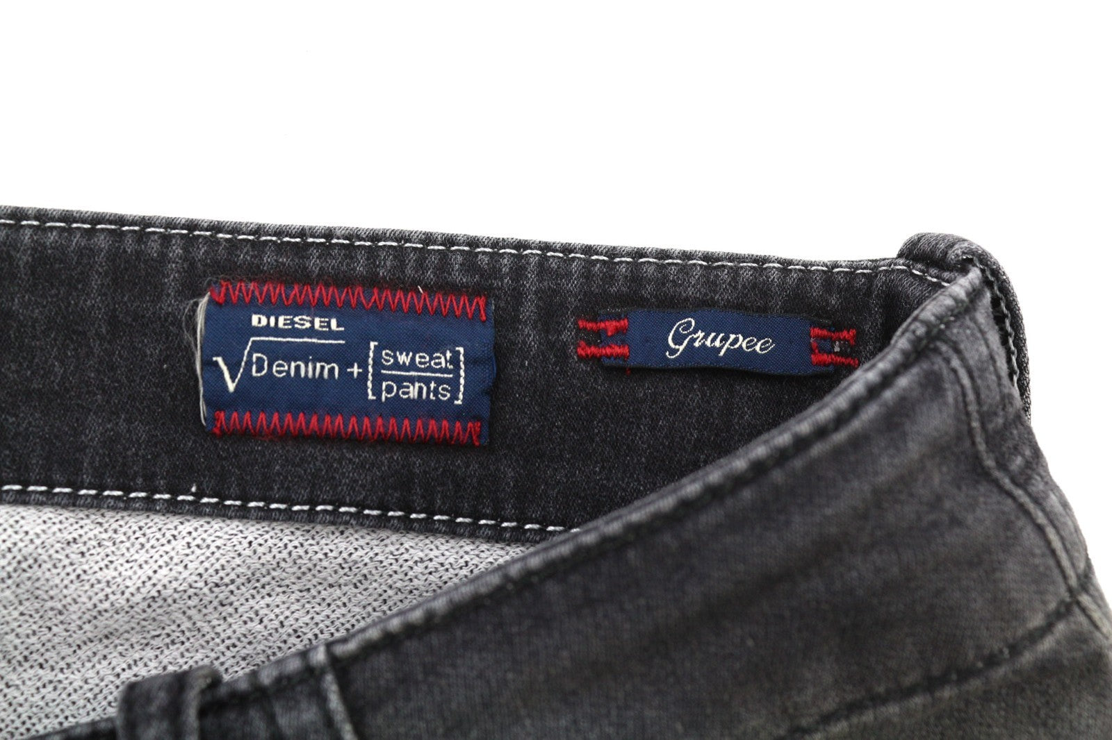 DIESEL Grupee-NE 0835B Women's Jeans W25 Black Jogg Sweat Slim Skinny Fit