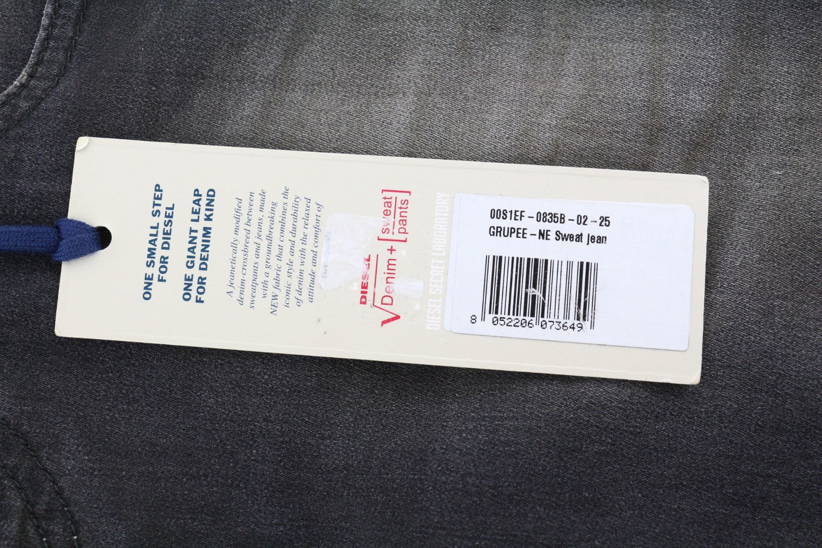 DIESEL Grupee-NE 0835B Women's Jeans W25 Black Jogg Sweat Slim Skinny Fit