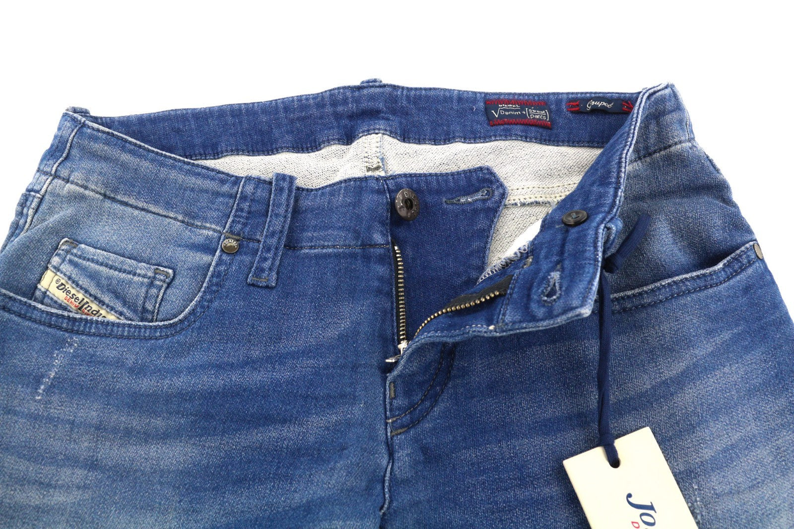 DIESEL Grupee-NE 0837T Women's Jeans W27 Blue Jogg Sweat Super Slim Skinny