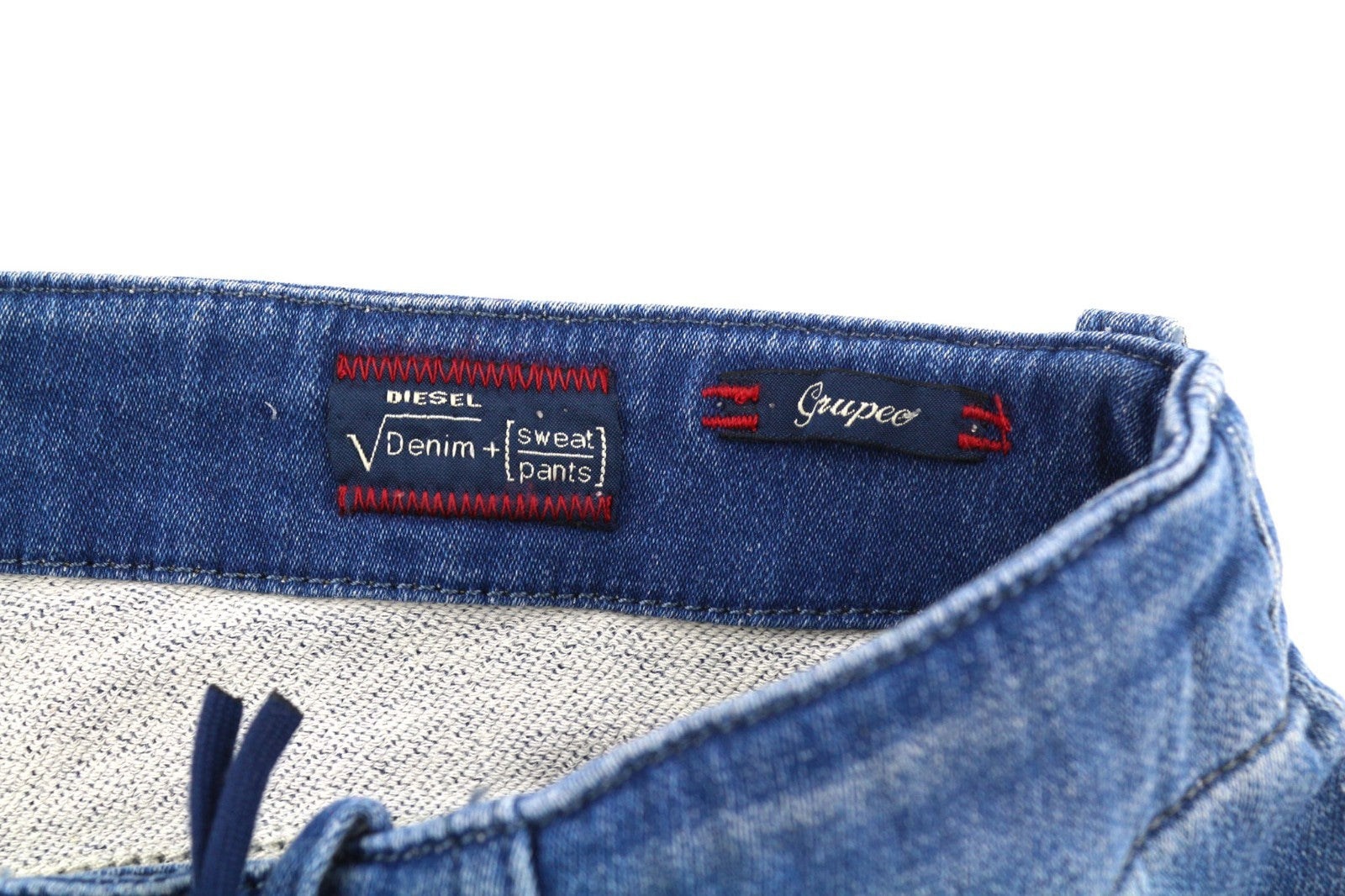 DIESEL Grupee-NE 0837T Women's Jeans W27 Blue Jogg Sweat Super Slim Skinny