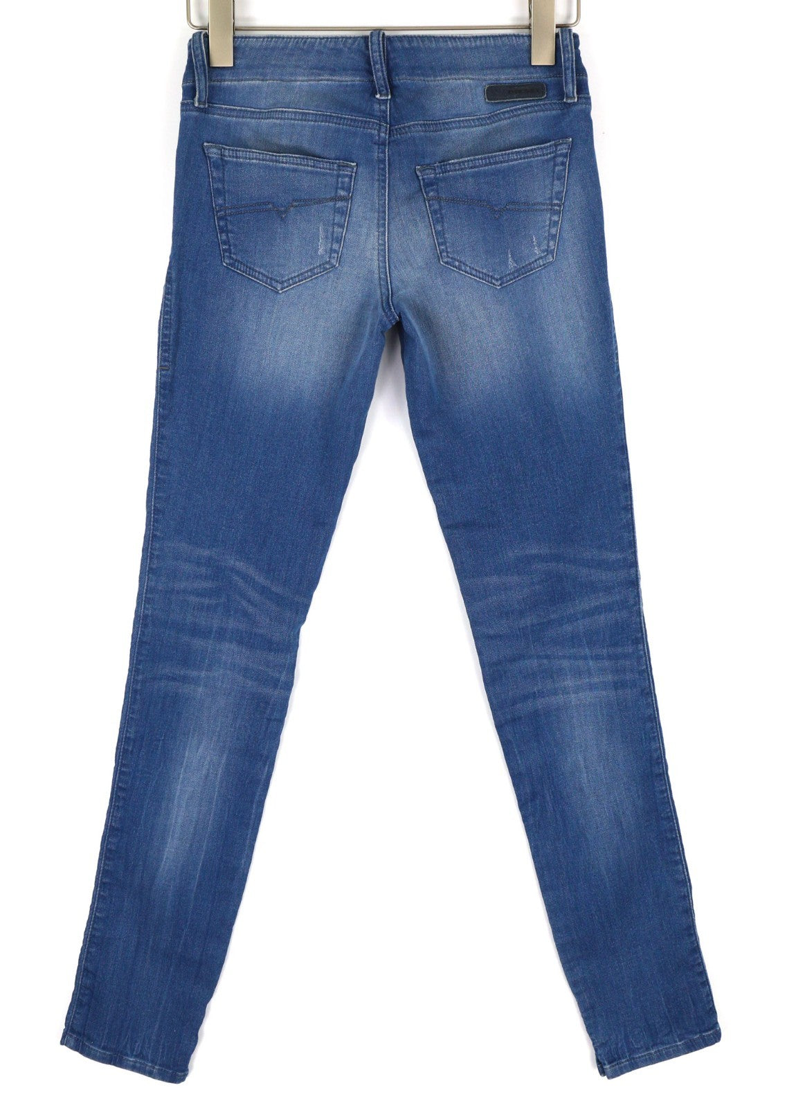 DIESEL Grupee-NE 0837T Women's Jeans W25 Blue Jogg Sweat Super Slim Skinny