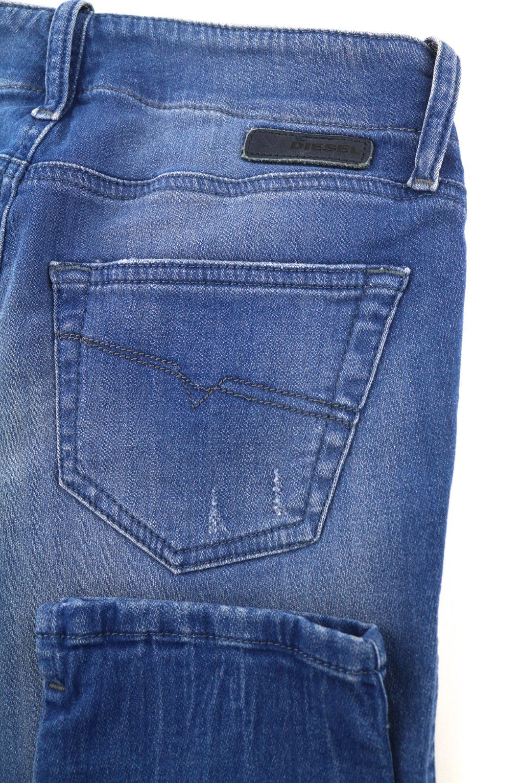 DIESEL Grupee-NE 0837T Women's Jeans W25 Blue Jogg Sweat Super Slim Skinny